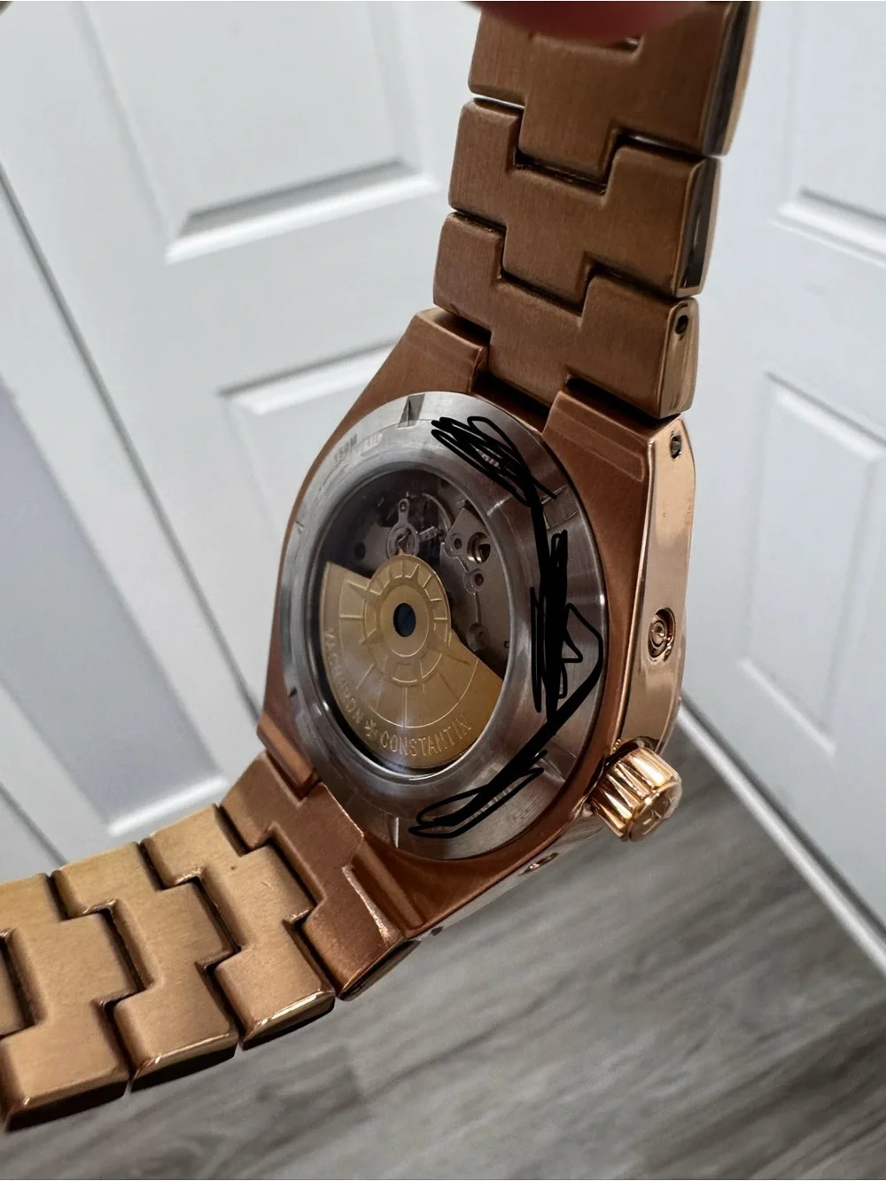 Men's Rose Gold Stainless Steel Multi-Function Watch - Moonphase
